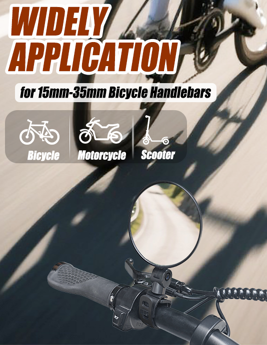 2PCS Wide Angle Bicycle Cycling Rear View Mirror