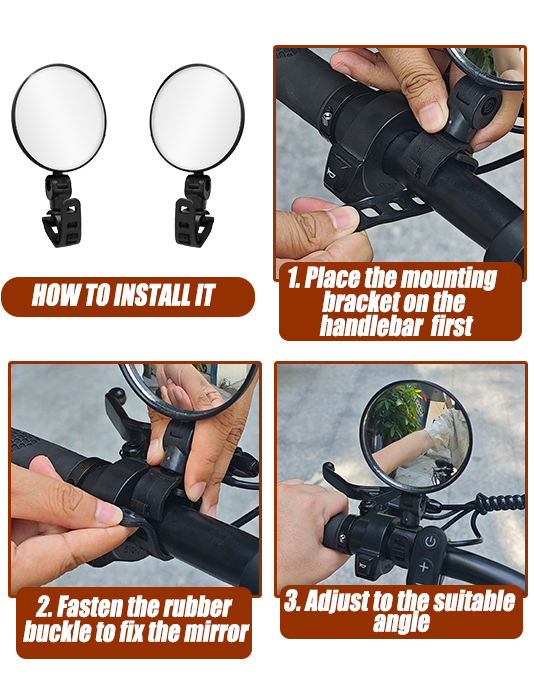 2PCS Wide Angle Bicycle Cycling Rear View Mirror