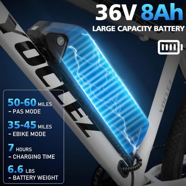 Yocelz Electric Bike for Adults_26" Electric Bicycle_E-bikes Built-in 36V 8Ah/13Ah Removable Li-Ion Battery_2601W - Image 4